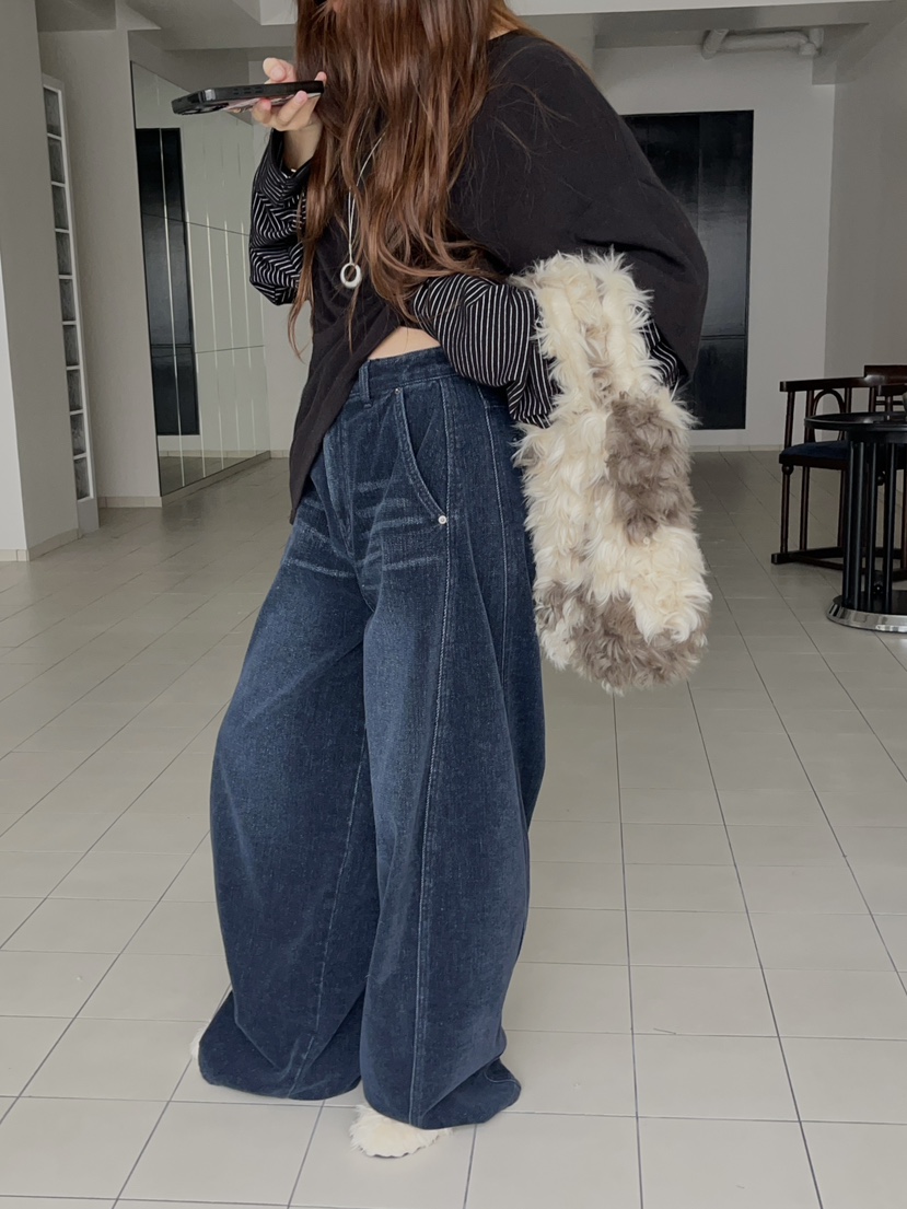 MADE-P東大門㊣實拍女裝新品熱賣休閑25秋冬推薦時尚牛仔褲MADE-P牛仔褲