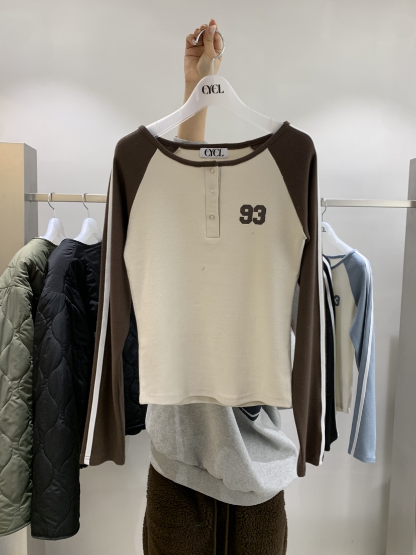 EYEL韓國直郵㊣女士新款25秋冬時尚熱賣推薦職業人氣長袖T恤EYEL長袖T恤圖色2