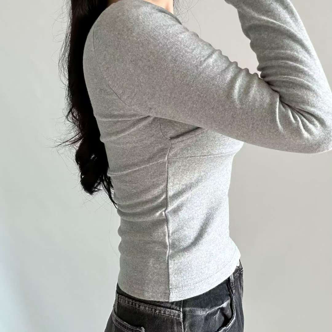 PASTELDEER韓國代購㊣女裝新款25秋冬推薦時尚熱賣職業長袖T恤PASTELDEER長袖T恤