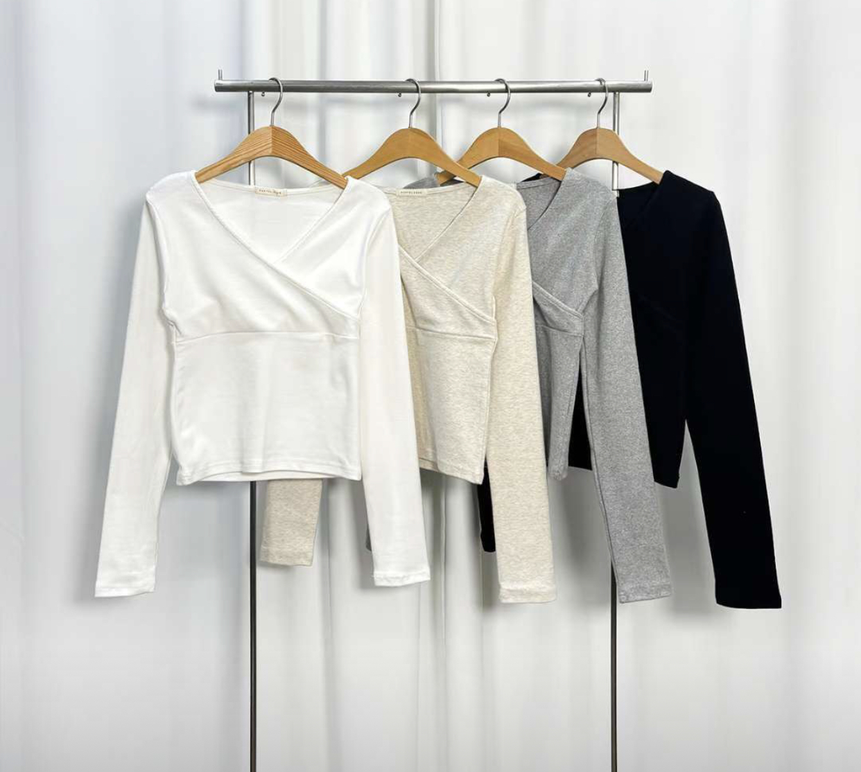 PASTELDEER韓國代購㊣女裝新款25秋冬推薦時尚熱賣職業長袖T恤PASTELDEER長袖T恤圖色4左四色