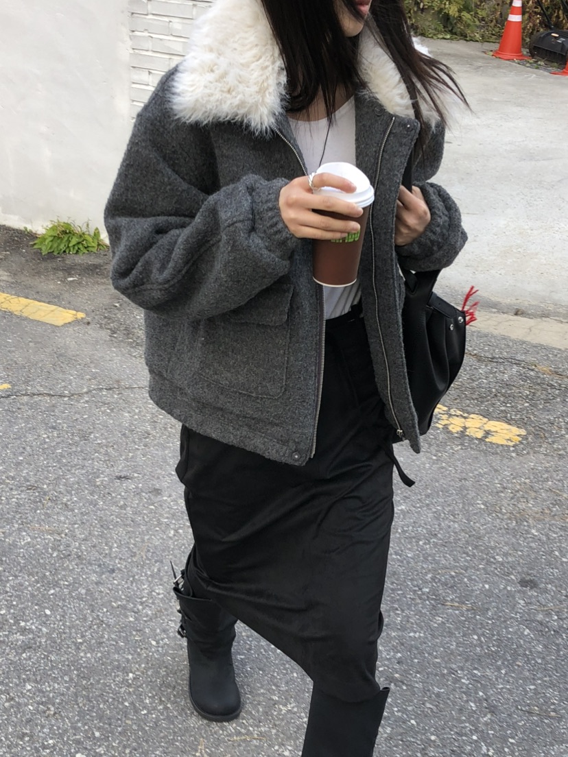 MONDAYMORING東大門㊣直郵女裝新品真品25秋冬時尚夾克羊毛MONDAYMORING夾克