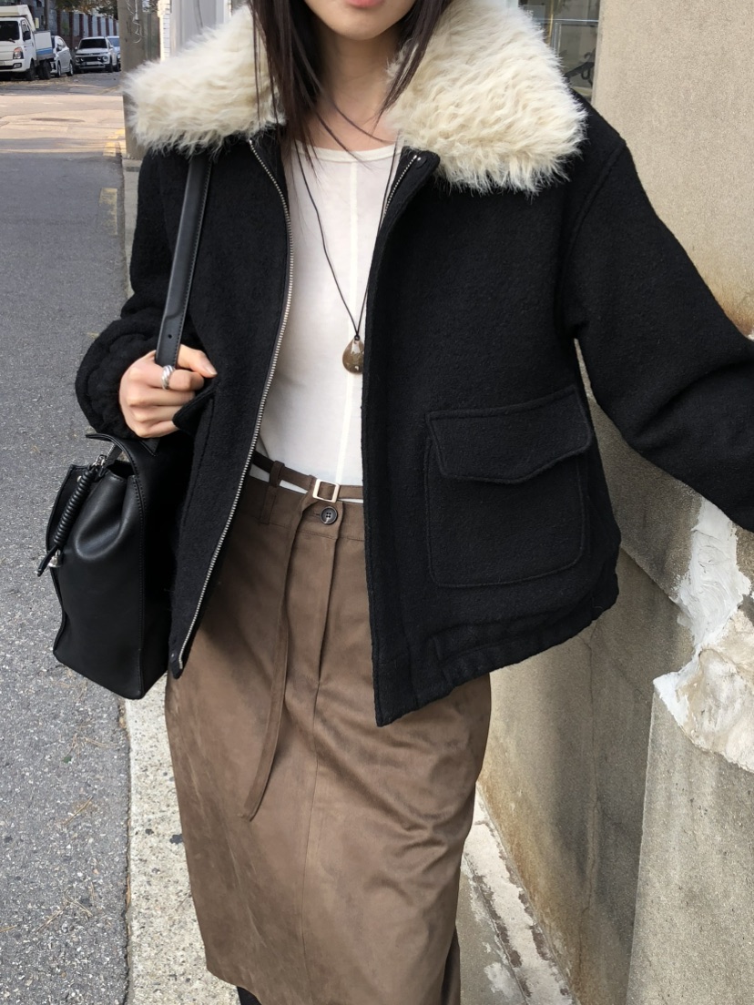 MONDAYMORING東大門㊣直郵女裝新品真品25秋冬時尚夾克羊毛MONDAYMORING夾克