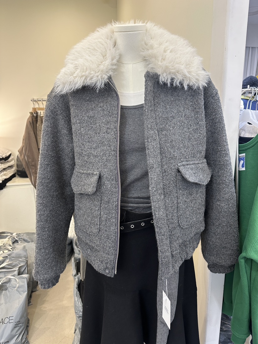 MONDAYMORING東大門㊣直郵女裝新品真品25秋冬時尚夾克羊毛MONDAYMORING夾克圖色1