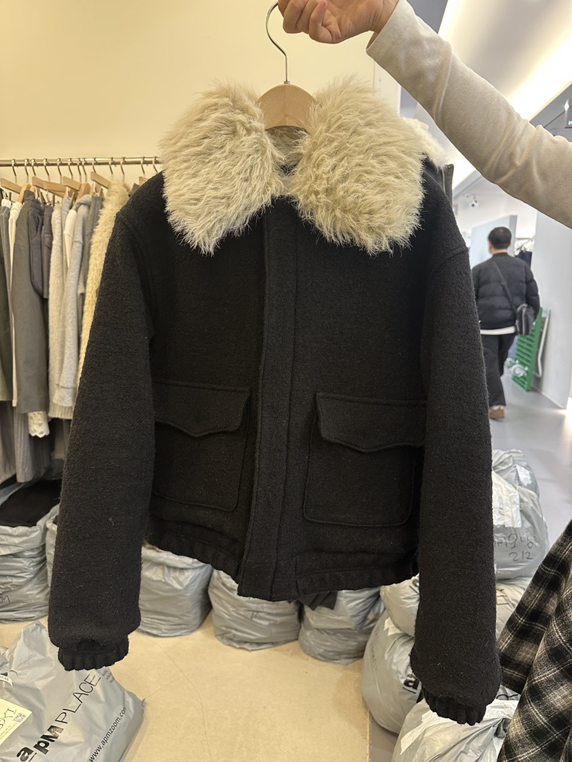 MONDAYMORING東大門㊣直郵女裝新品真品25秋冬時尚夾克羊毛MONDAYMORING夾克圖色2