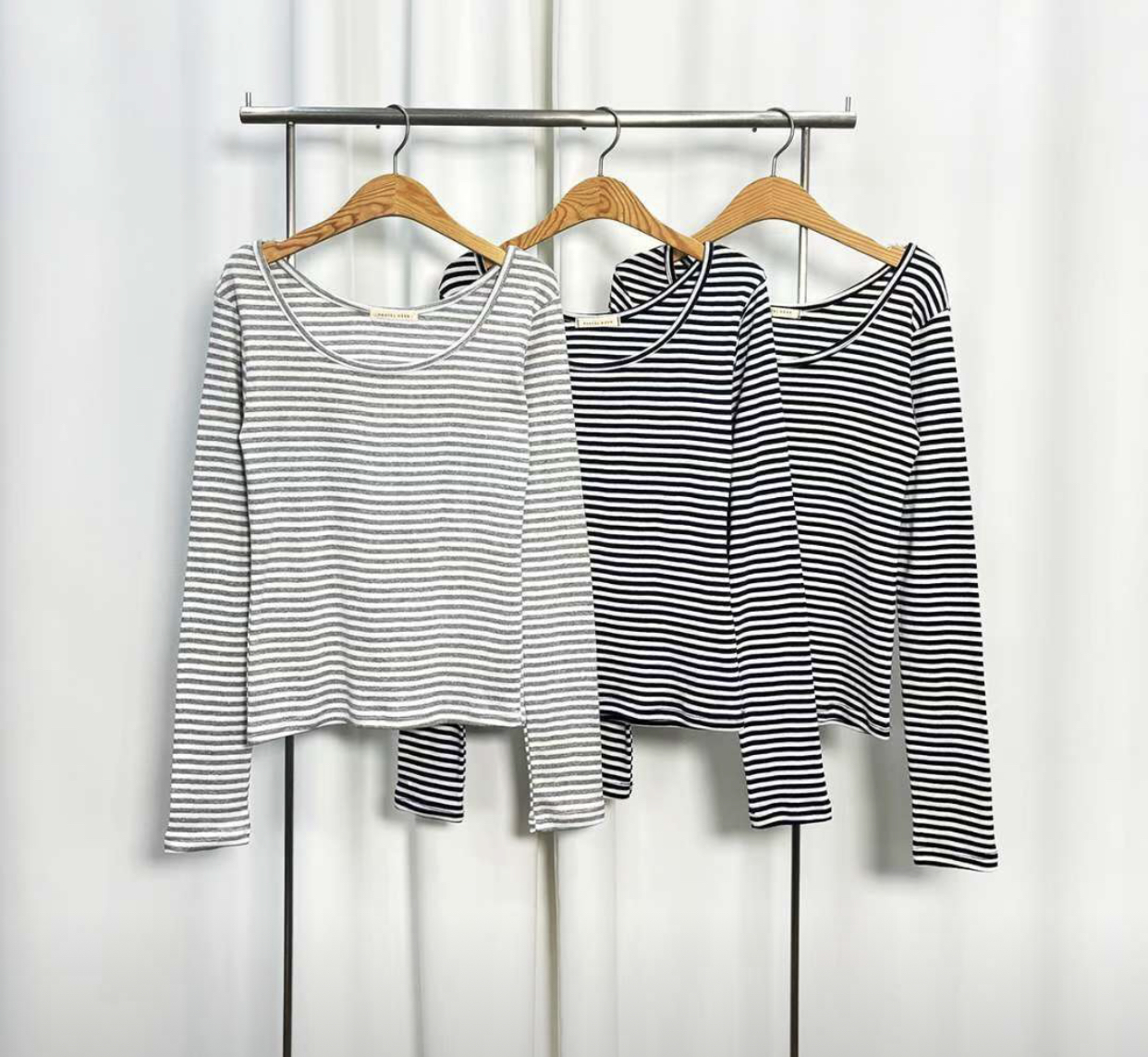 PASTELDEER韓國代購㊣女裝新款休閑熱賣人氣時尚25秋冬長袖T恤PASTELDEER長袖T恤圖色2左二色