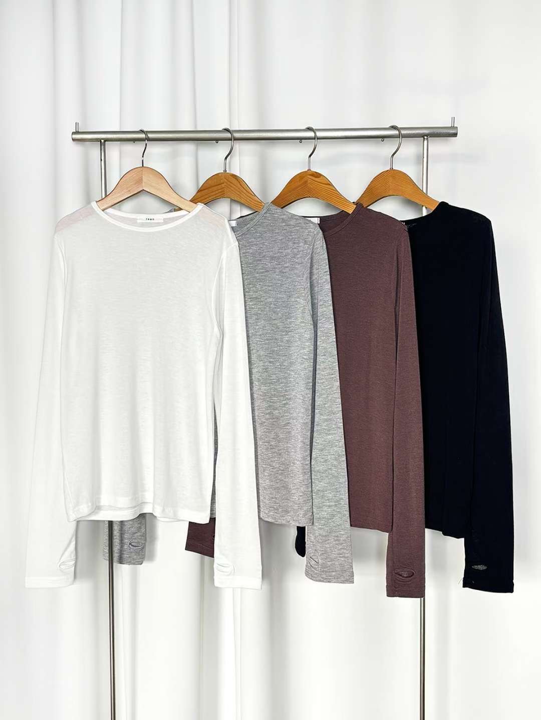 PASTELDEER韓國代購㊣女裝新款休閑職業推薦真品長袖T恤保暖PASTELDEER長袖T恤圖色2左二色