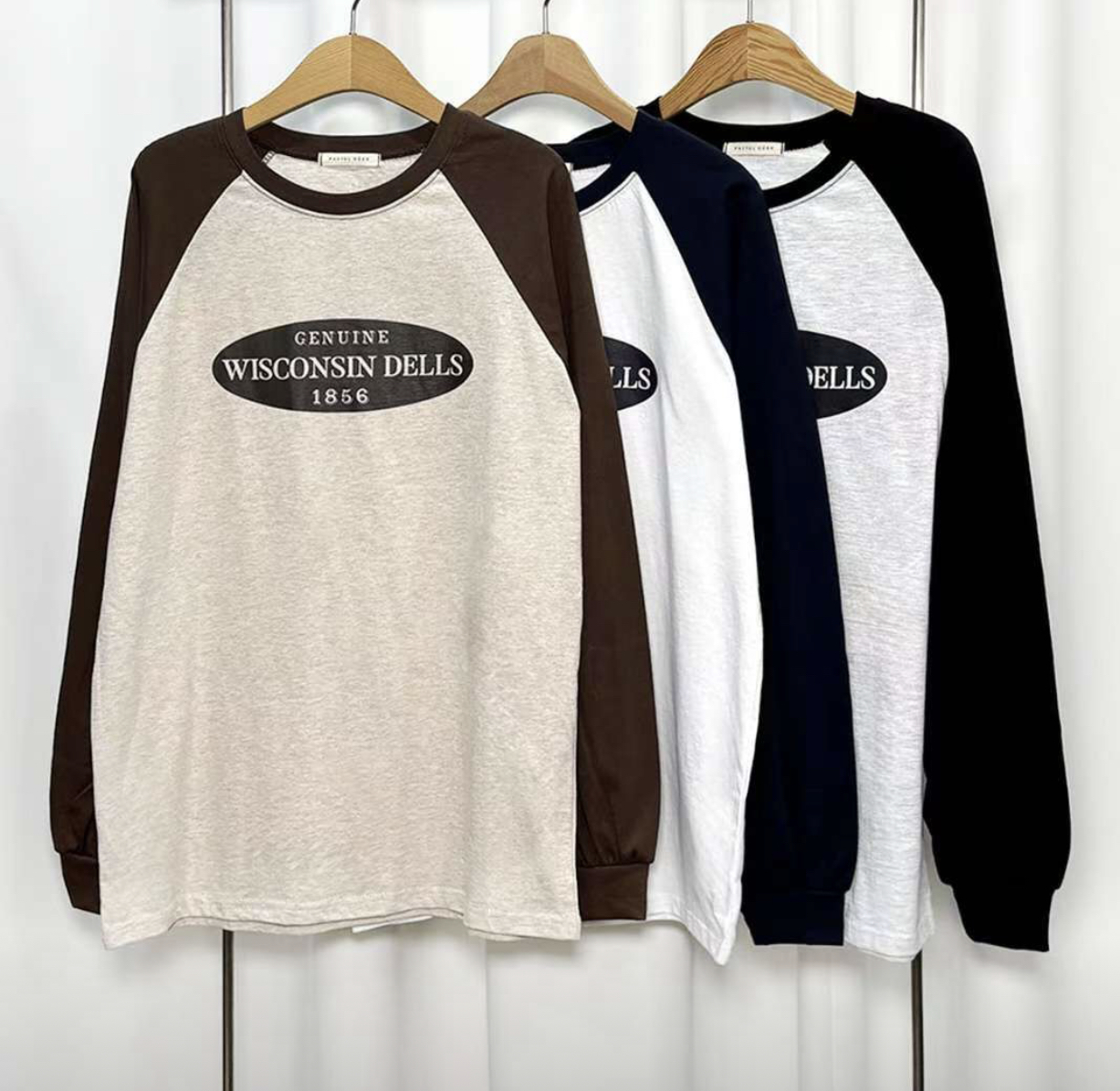 PASTELDEER東大門㊣直郵女裝新品真品休閑25秋冬人氣長袖T恤PASTELDEER長袖T恤圖色3左三色