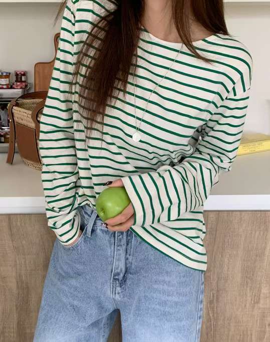 PASTELDEER東大門㊣實拍女士新款熱賣職業長袖T恤單排扣純棉PASTELDEER長袖T恤圖色3