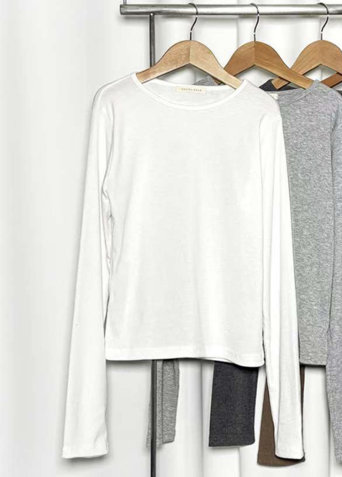 PASTELDEER韓國直郵㊣女士新款推薦真品休閑職業人氣長袖T恤PASTELDEER長袖T恤圖色1