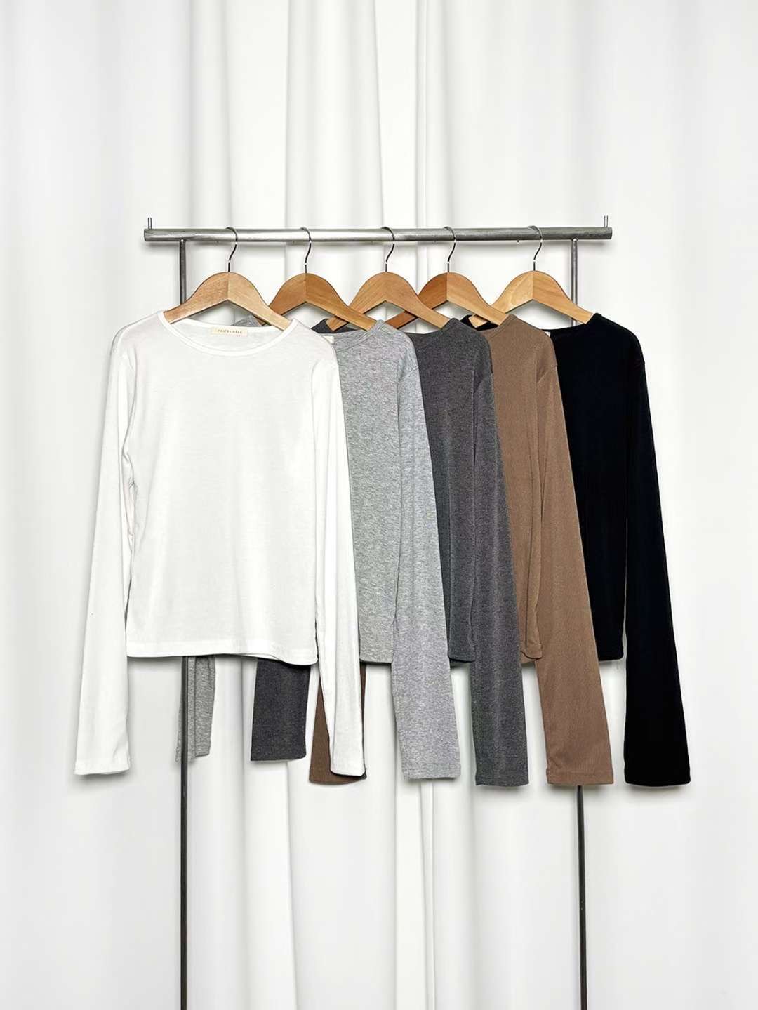 PASTELDEER韓國直郵㊣女士新款推薦真品休閑職業人氣長袖T恤PASTELDEER長袖T恤圖色4左四色