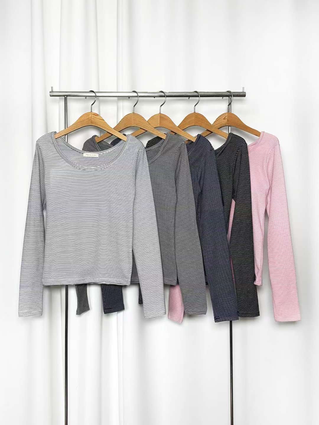 PASTELDEER東大門㊣實拍女裝新款時尚25秋冬休閑真品長袖T恤PASTELDEER長袖T恤圖色5左五色