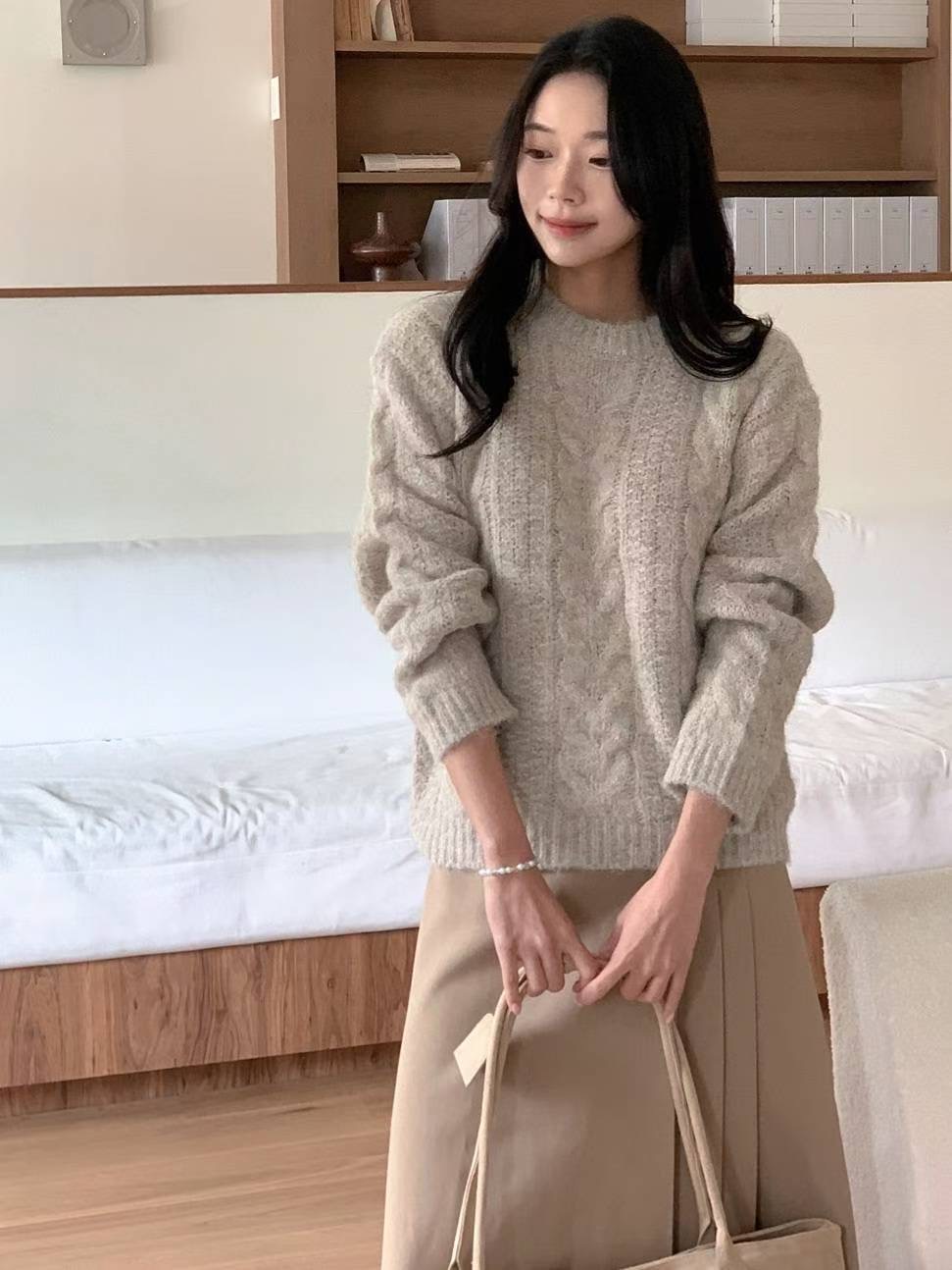 MU 뮤-T東大門㊣實拍女裝新款職業人氣25秋冬熱賣毛衣羊毛MU 뮤-T毛衣圖色1