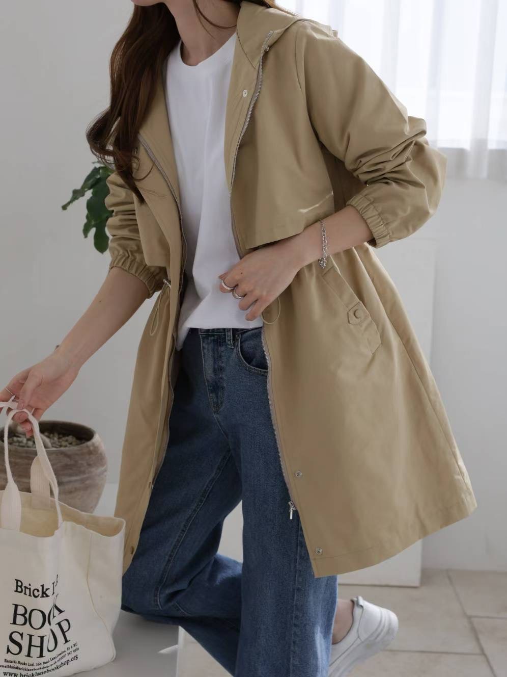 MU 뮤-T韓國直郵㊣女士新品推薦時尚職業25秋冬熱賣長款風衣MU 뮤-T長款風衣