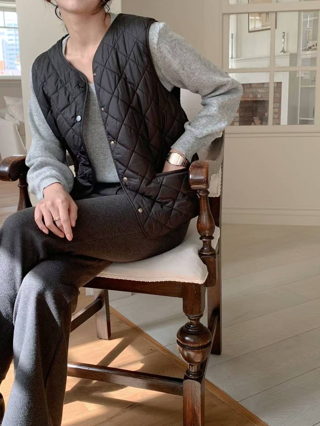 MU 뮤-T東大門㊣代購女士新品熱賣休閑時尚馬甲不含內搭羊毛MU 뮤-T馬甲圖色2