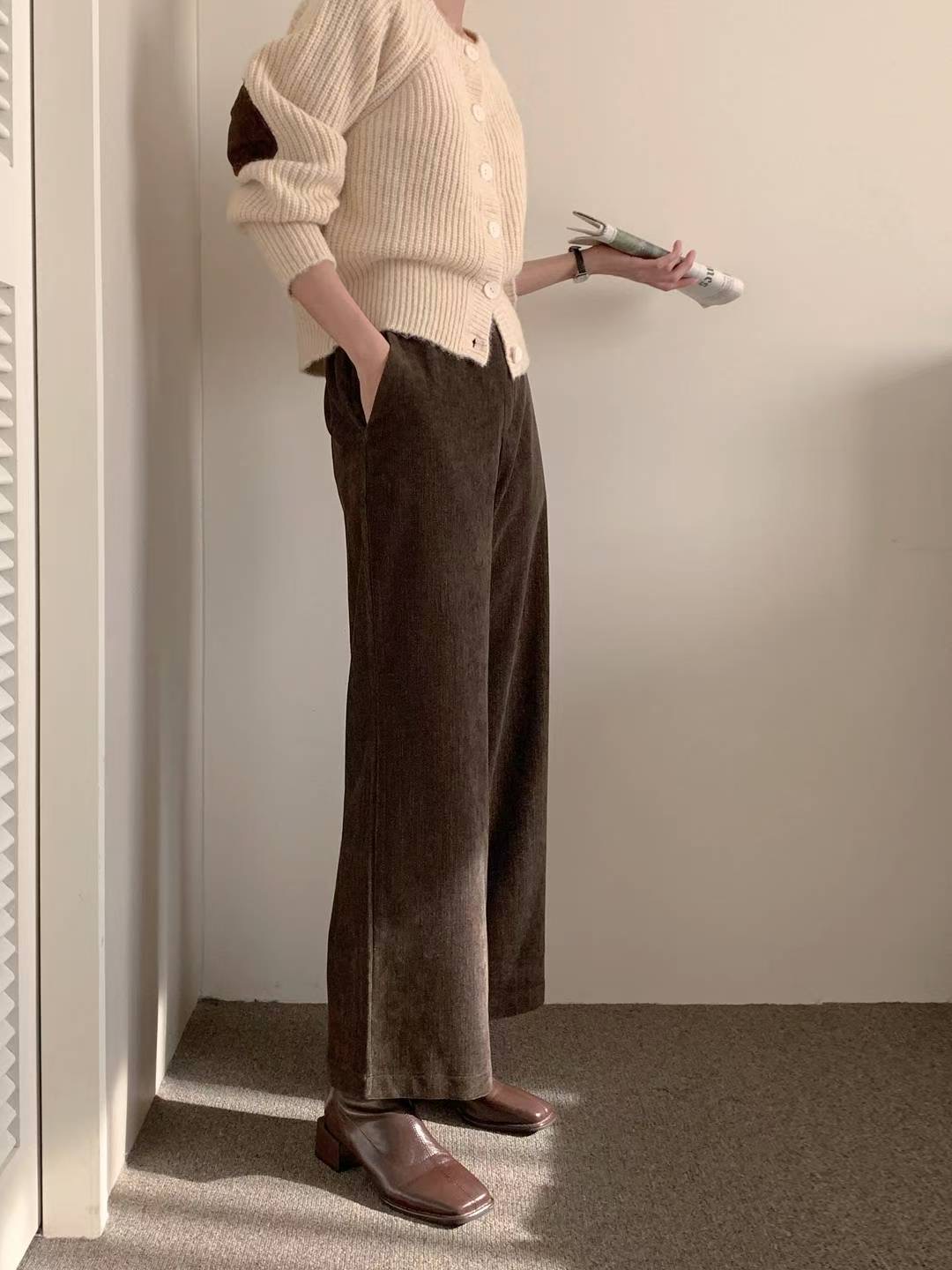 MU 뮤-T東大門㊣代購女裝新款人氣休閑職業熱賣休閑褲抓絨MU 뮤-T休閑褲