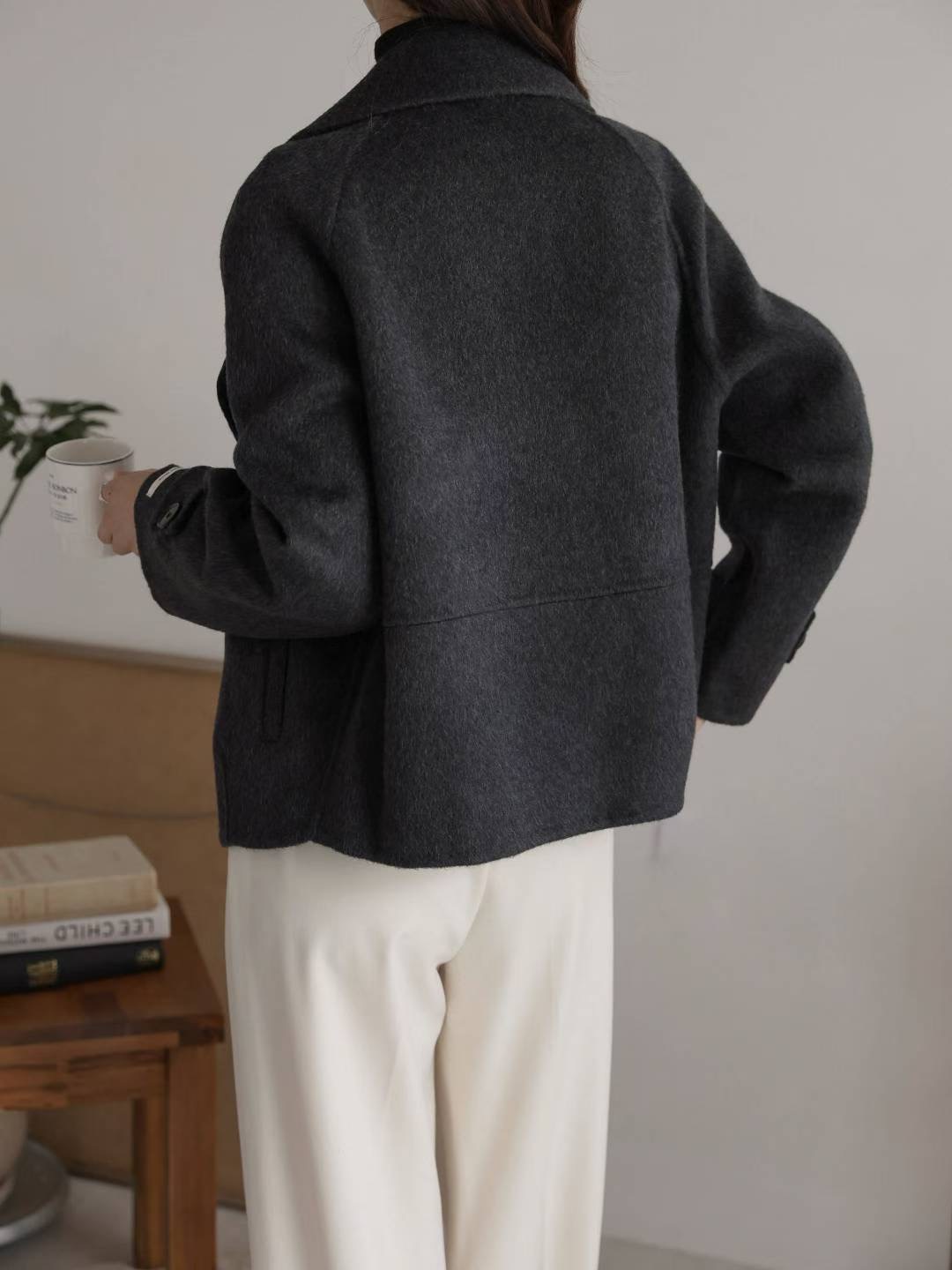 MU 뮤-T東大門㊣直郵女裝新品休閑25秋冬人氣短款大衣手工MU 뮤-T短款大衣