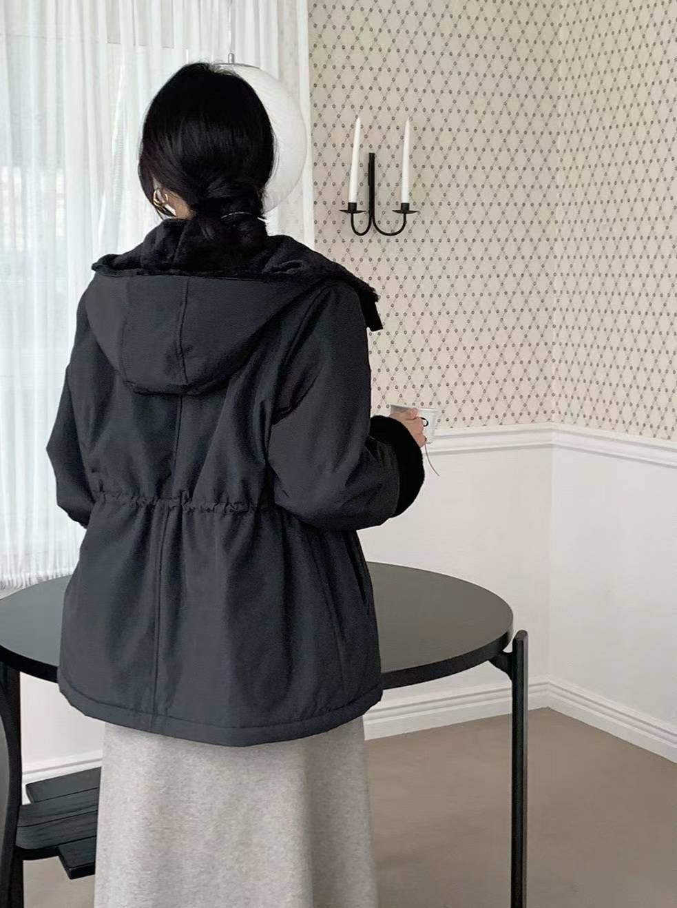 MU 뮤-T東大門㊣代購女裝新品時尚休閑人氣短款棉服連帽絨MU 뮤-T短款棉服