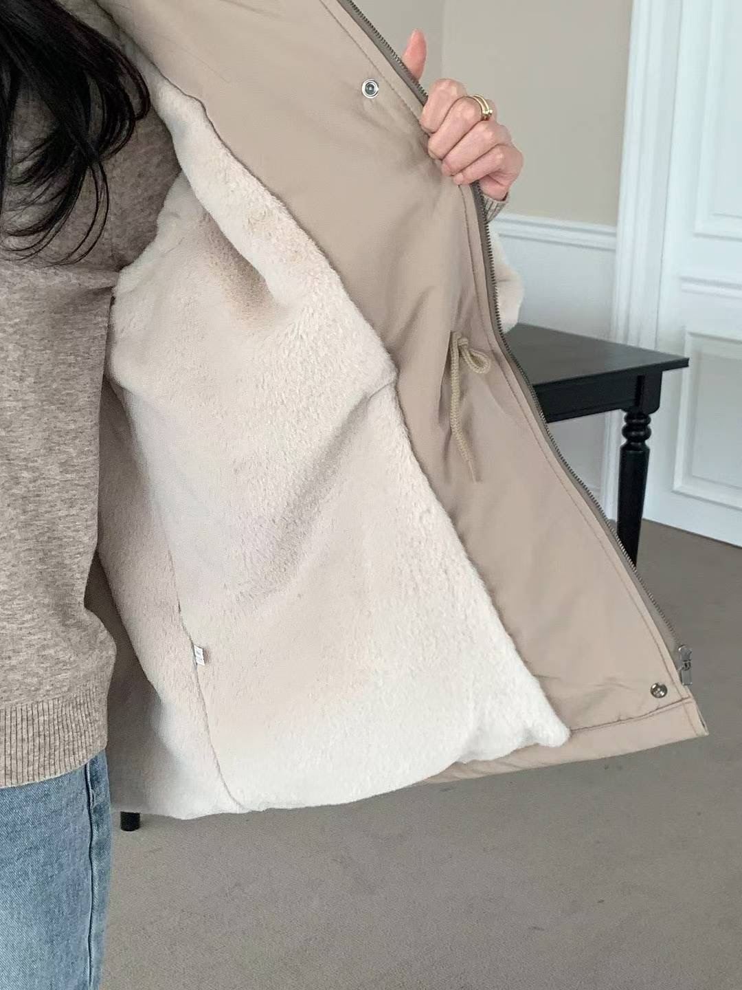 MU 뮤-T東大門㊣代購女裝新品時尚休閑人氣短款棉服連帽絨MU 뮤-T短款棉服