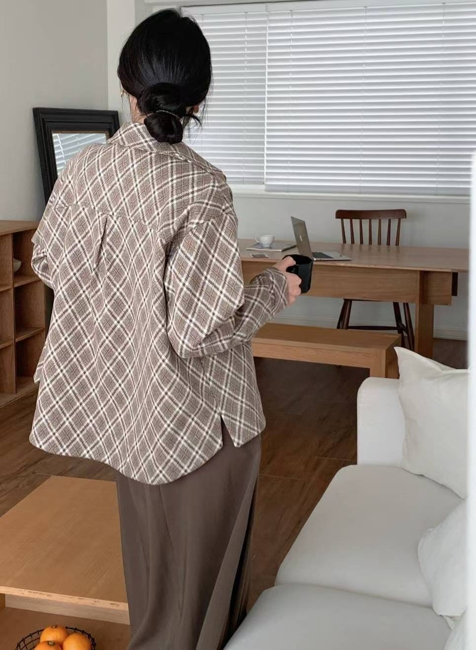 MU 뮤-T東大門㊣直郵女士新款人氣推薦職業25秋冬短款大衣MU 뮤-T短款大衣