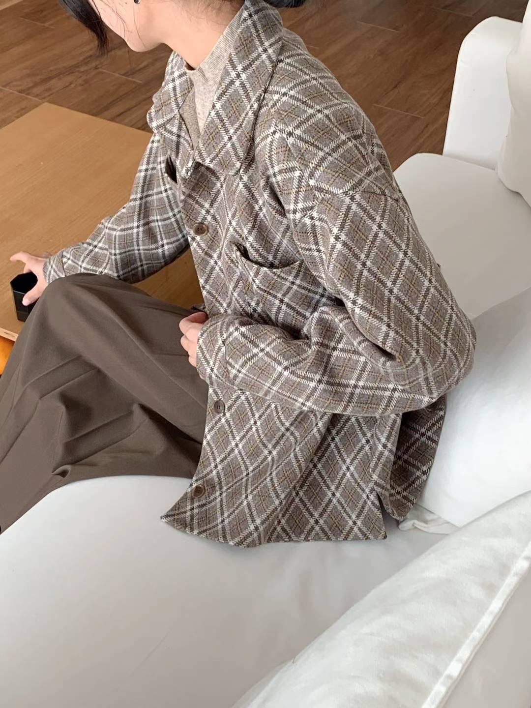 MU 뮤-T東大門㊣直郵女士新款人氣推薦職業25秋冬短款大衣MU 뮤-T短款大衣