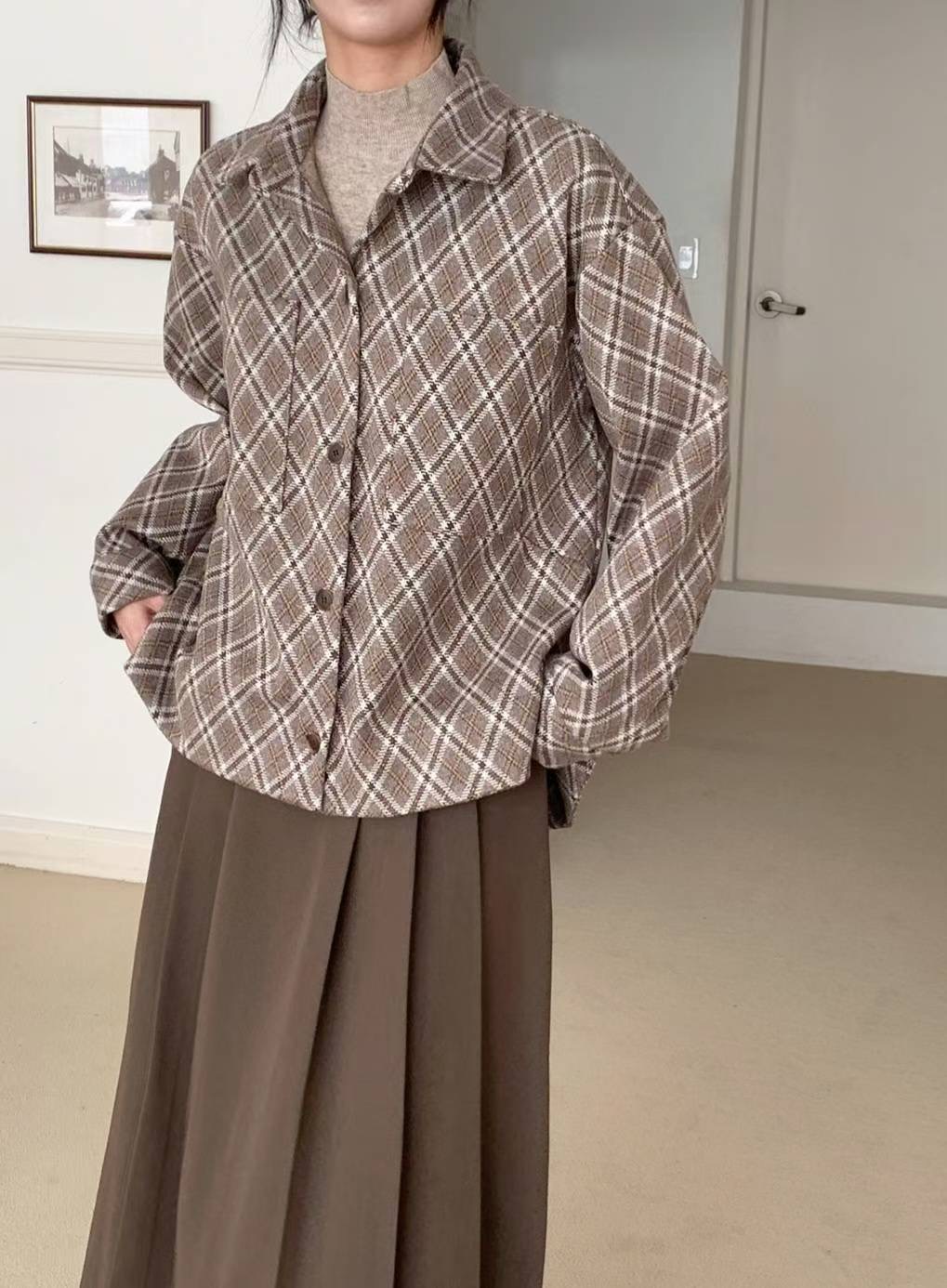 MU 뮤-T東大門㊣直郵女士新款人氣推薦職業25秋冬短款大衣MU 뮤-T短款大衣圖色1