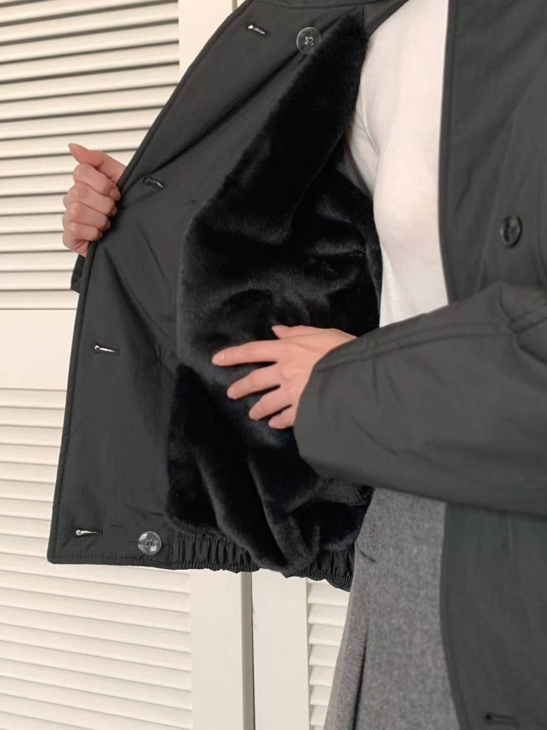 MU 뮤-T東大門㊣代購女士新品熱賣時尚推薦職業短款棉服毛皮MU 뮤-T短款棉服