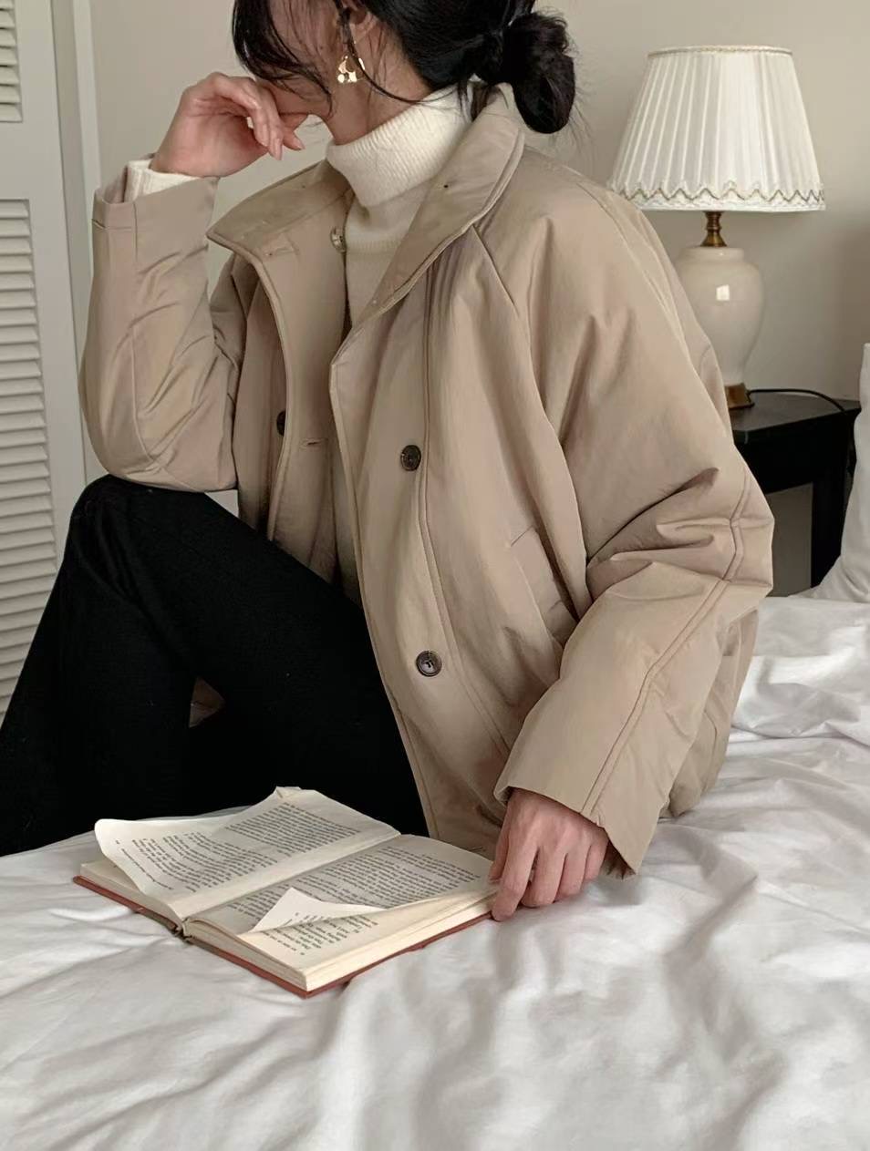 MU 뮤-T東大門㊣代購女士新品熱賣時尚推薦職業短款棉服毛皮MU 뮤-T短款棉服