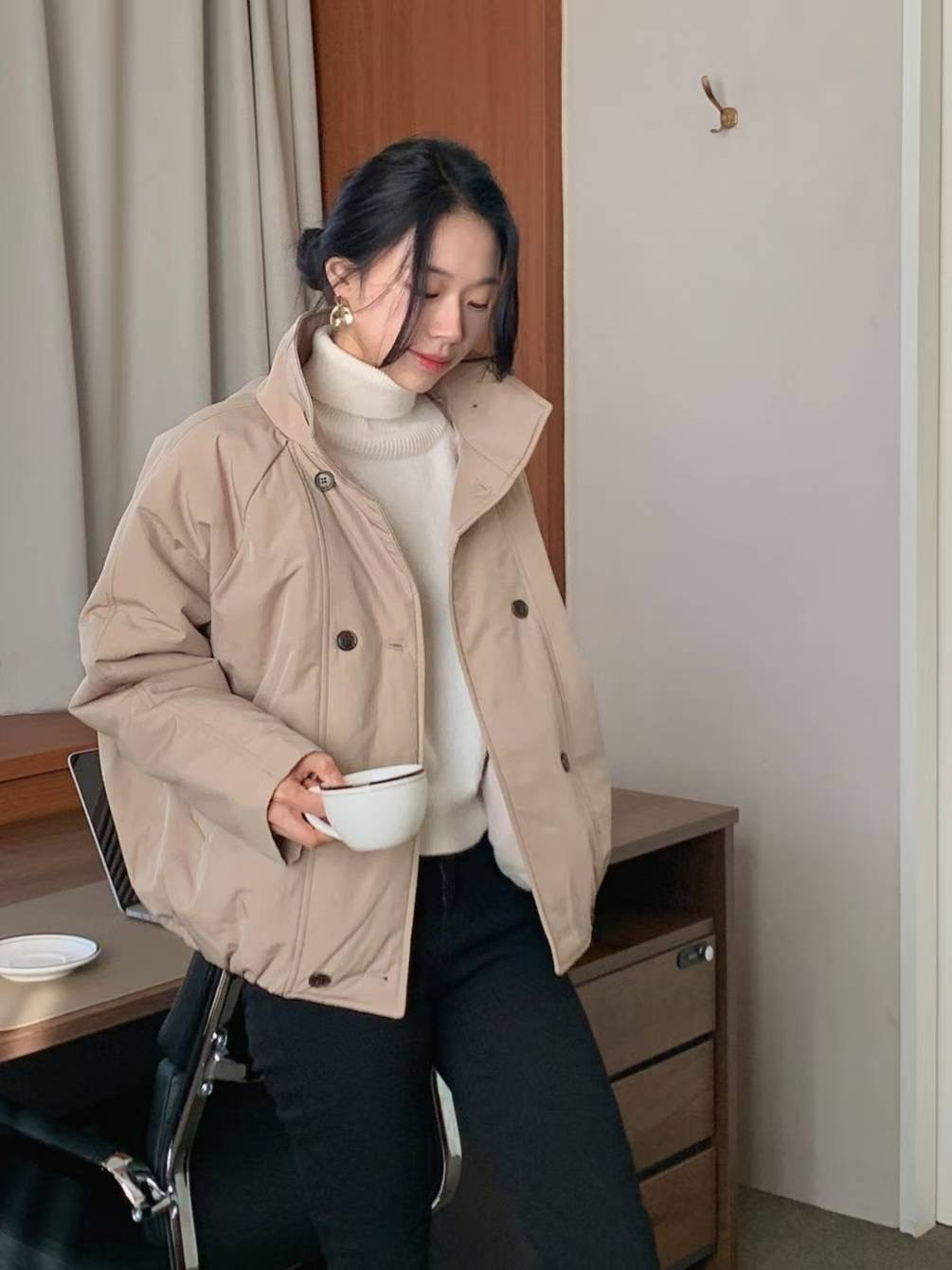 MU 뮤-T東大門㊣代購女士新品熱賣時尚推薦職業短款棉服毛皮MU 뮤-T短款棉服圖色2