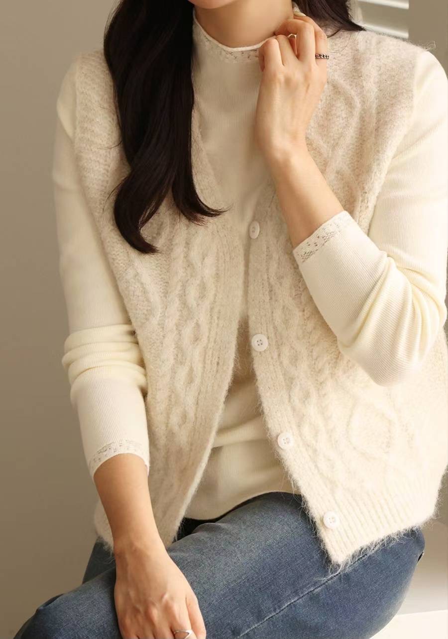 MU 뮤-T東大門㊣實拍女士新款熱賣推薦休閑時尚25秋冬馬甲羊毛MU 뮤-T馬甲