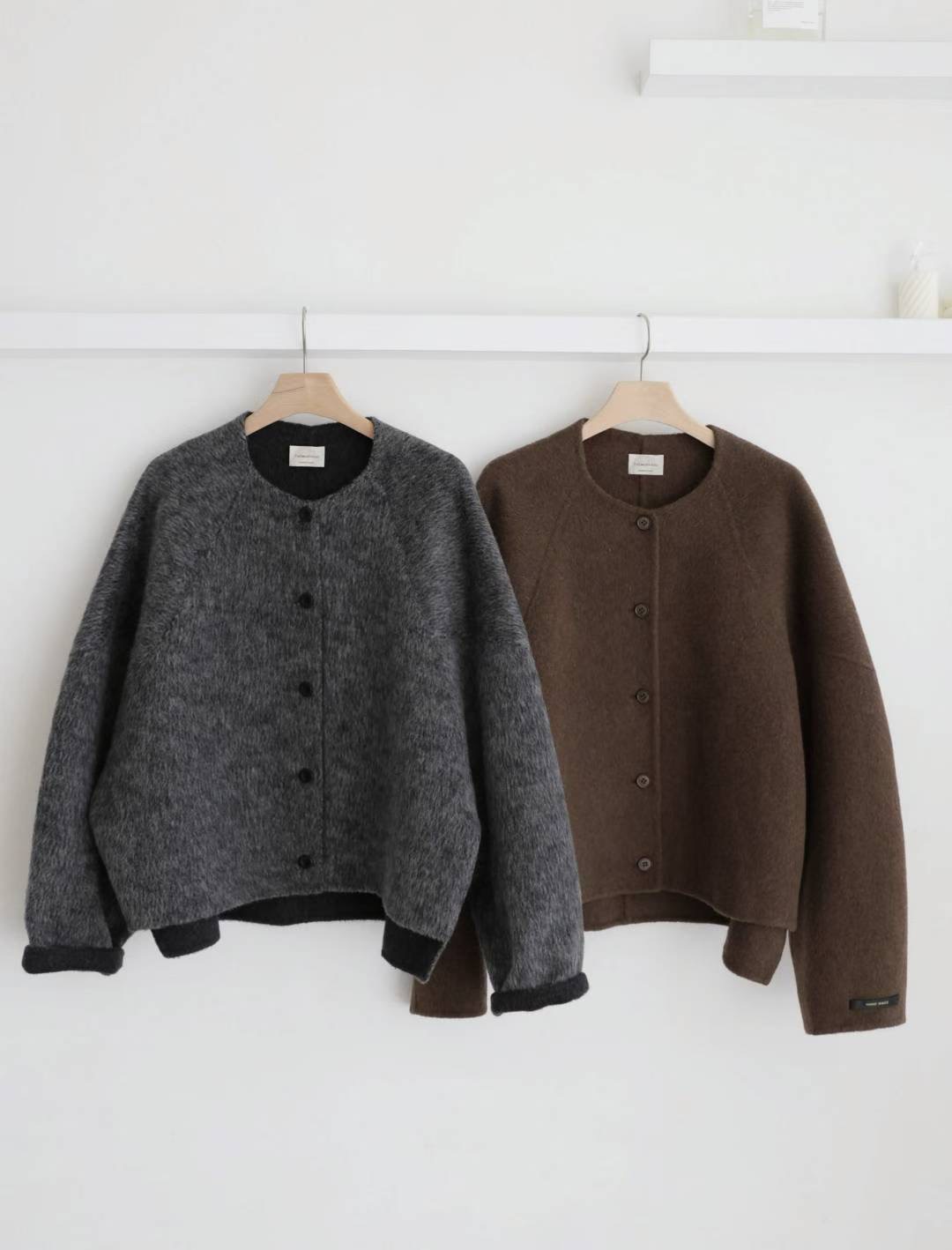 MU 뮤-T韓國直郵㊣女士新品職業推薦時尚短款大衣手工羊毛MU 뮤-T短款大衣