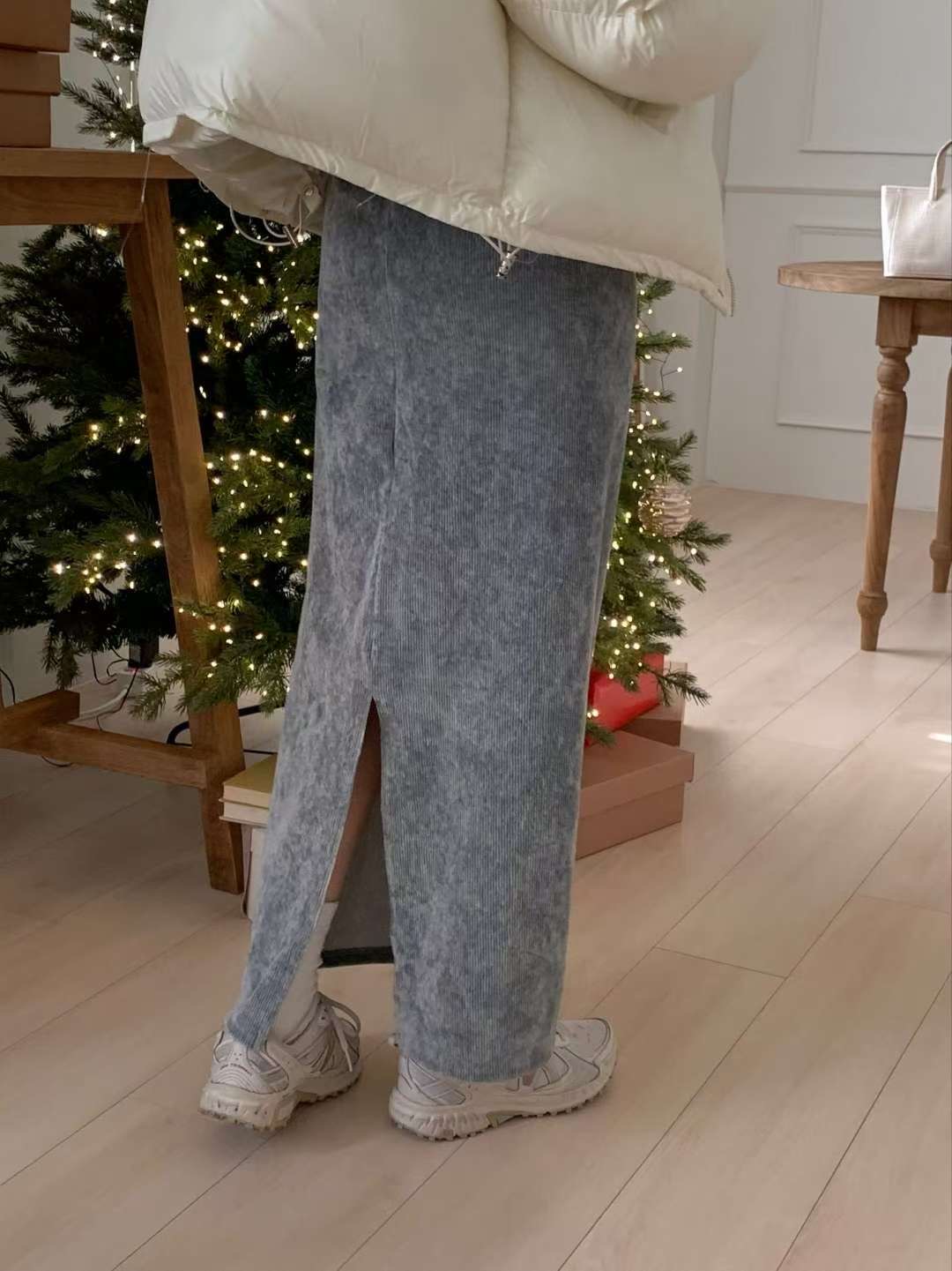 WOO SUNG韓國直郵㊣女裝新品熱賣職業25秋冬長裙天鵝絨柔軟WOO SUNG長裙