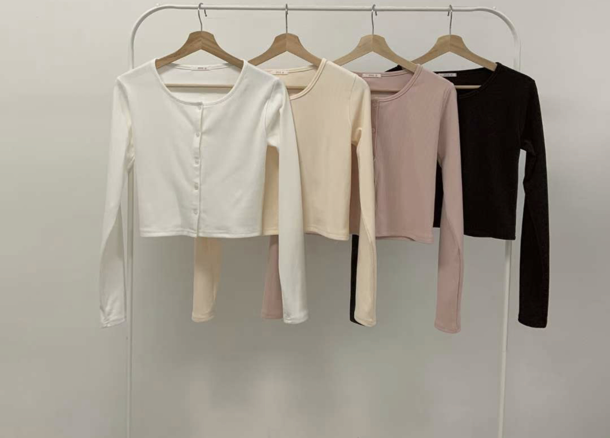 WOO SUNG東大門㊣代購女裝新款熱賣推薦針織衫羊皮混紡開衫WOO SUNG針織衫圖色2左二色