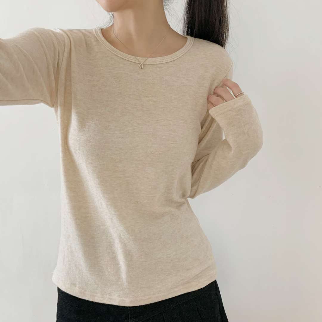 WOO SUNG東大門㊣實拍女士新款時尚推薦長袖T恤安哥拉圓領WOO SUNG長袖T恤圖色2