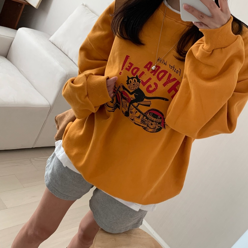 HELLO JINI韓國直郵㊣女士新品時尚職業25秋冬真品人氣衛衣HELLO JINI衛衣