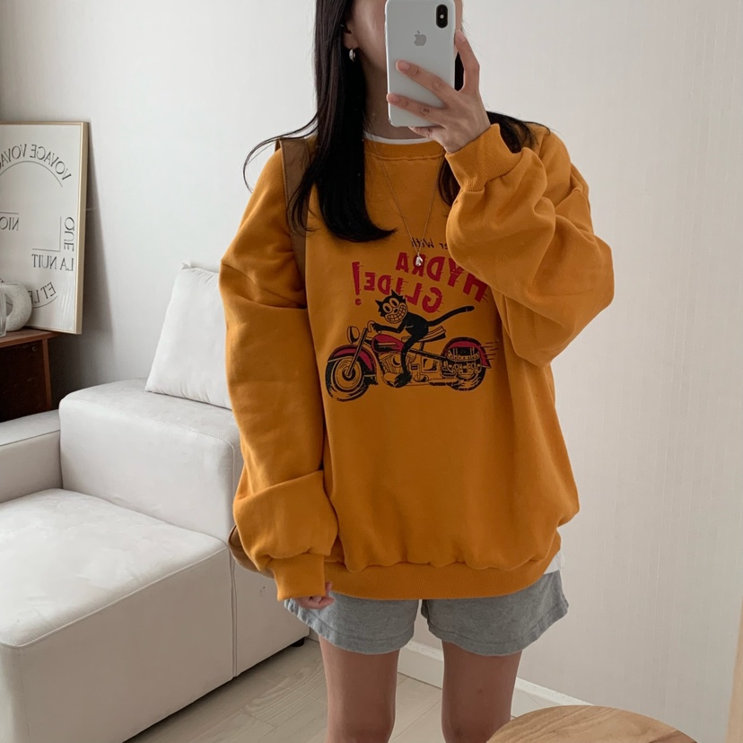 HELLO JINI韓國直郵㊣女士新品時尚職業25秋冬真品人氣衛衣HELLO JINI衛衣