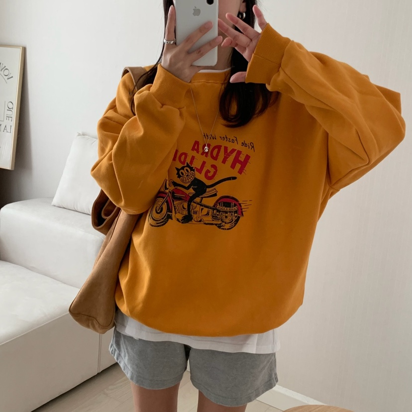 HELLO JINI韓國直郵㊣女士新品時尚職業25秋冬真品人氣衛衣HELLO JINI衛衣