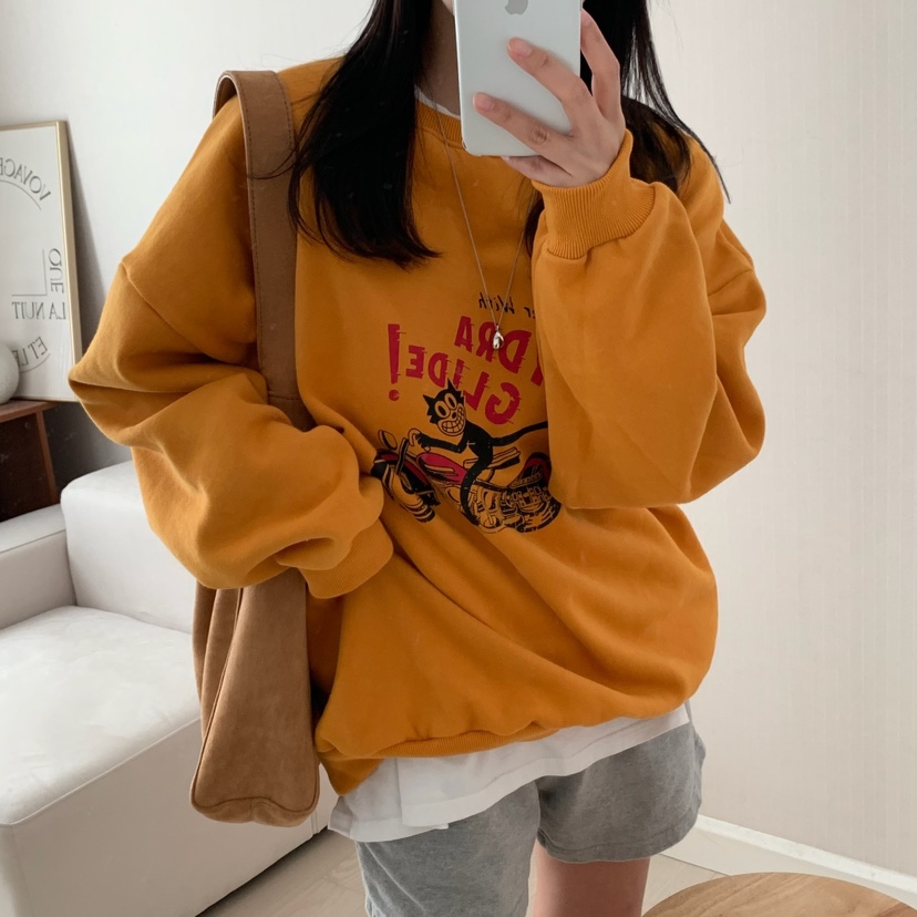 HELLO JINI韓國直郵㊣女士新品時尚職業25秋冬真品人氣衛衣HELLO JINI衛衣