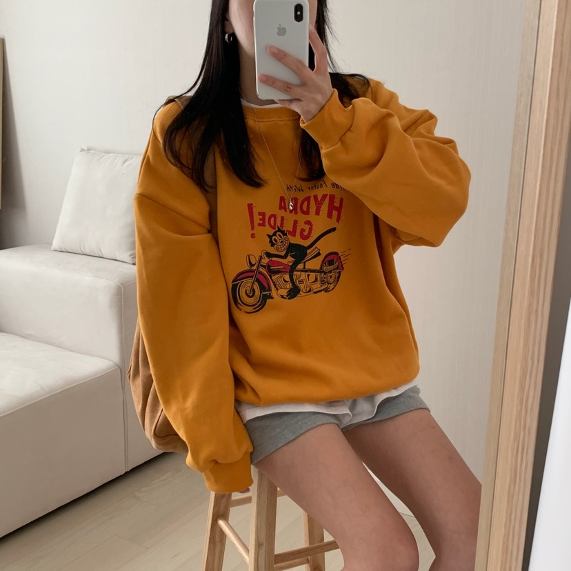 HELLO JINI韓國直郵㊣女士新品時尚職業25秋冬真品人氣衛衣HELLO JINI衛衣