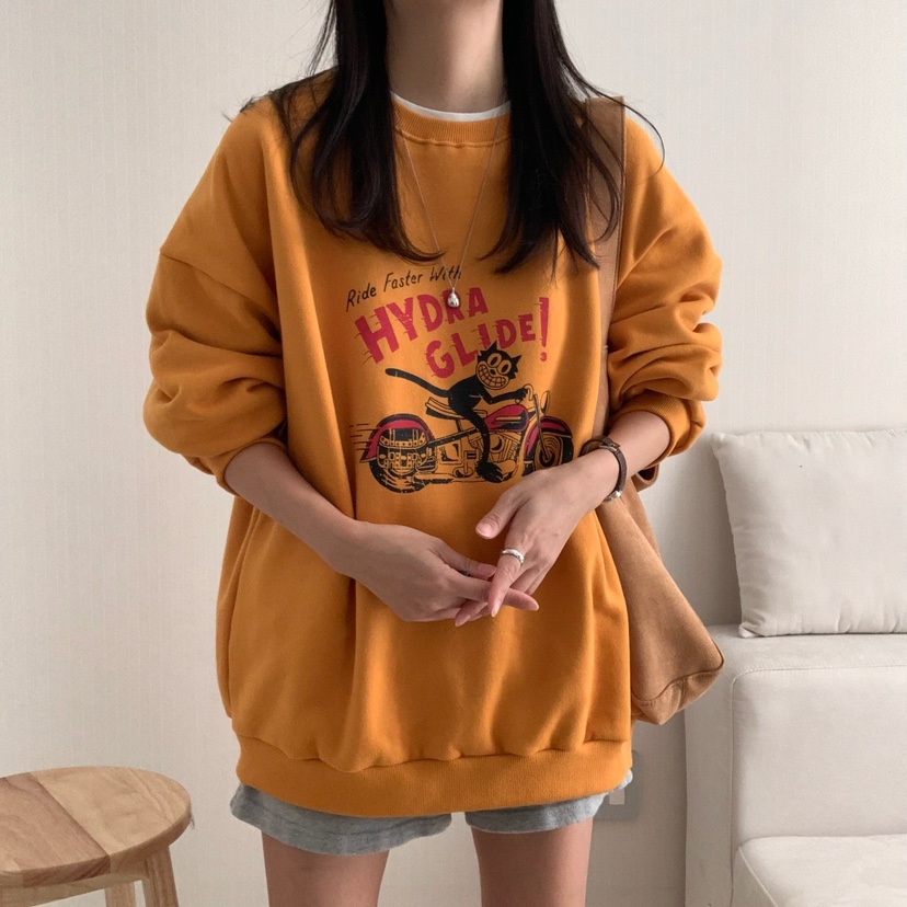 HELLO JINI韓國直郵㊣女士新品時尚職業25秋冬真品人氣衛衣HELLO JINI衛衣