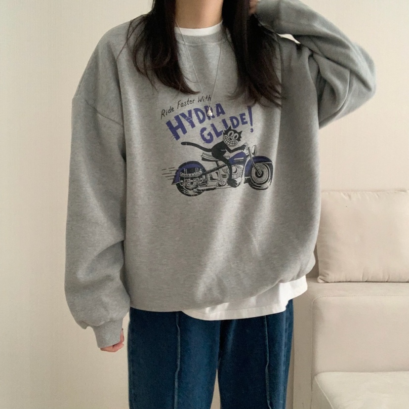 HELLO JINI韓國直郵㊣女士新品時尚職業25秋冬真品人氣衛衣HELLO JINI衛衣