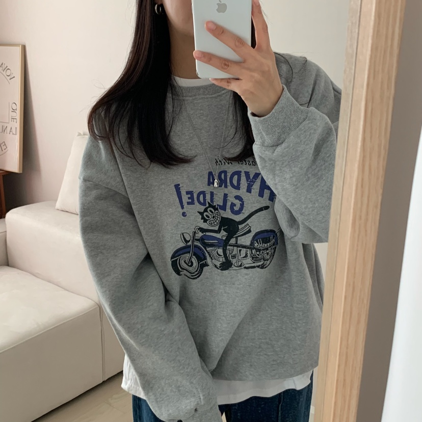 HELLO JINI韓國直郵㊣女士新品時尚職業25秋冬真品人氣衛衣HELLO JINI衛衣