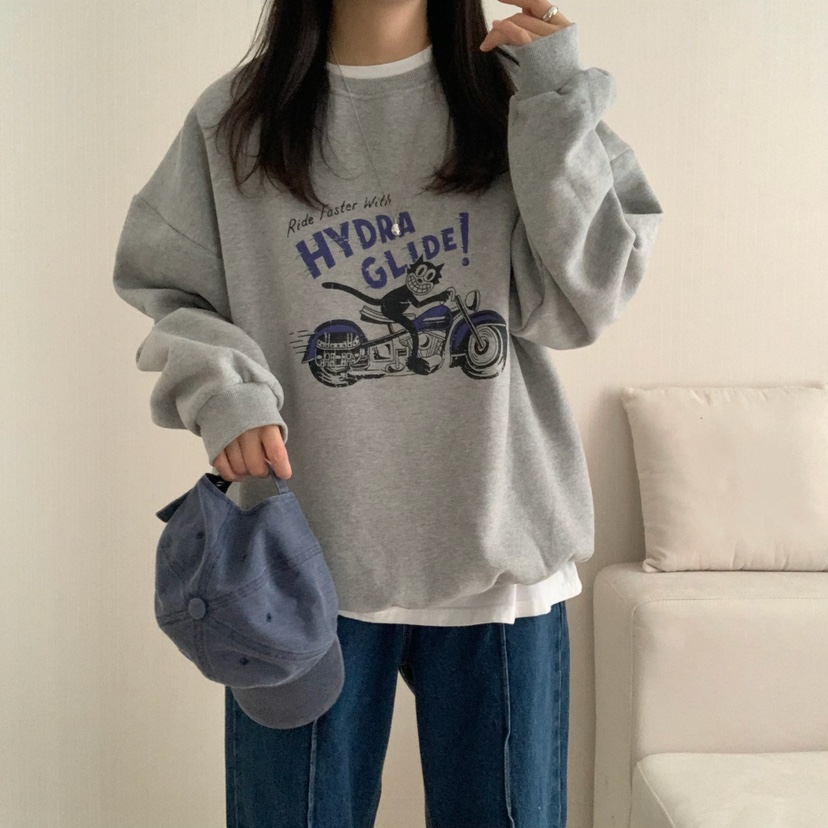 HELLO JINI韓國直郵㊣女士新品時尚職業25秋冬真品人氣衛衣HELLO JINI衛衣