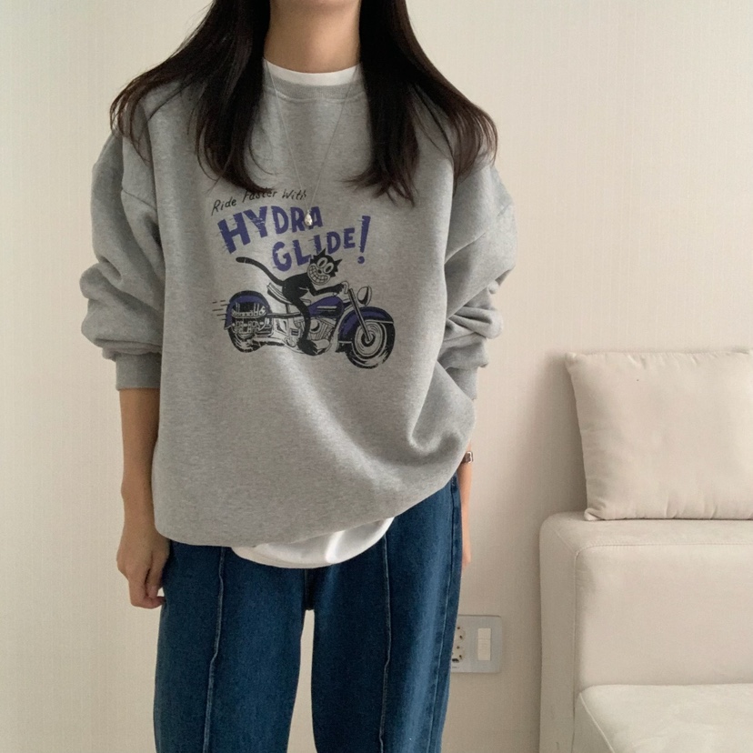 HELLO JINI韓國直郵㊣女士新品時尚職業25秋冬真品人氣衛衣HELLO JINI衛衣