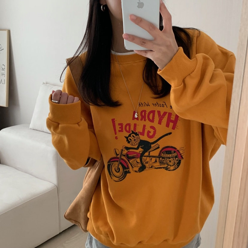 HELLO JINI韓國直郵㊣女士新品時尚職業25秋冬真品人氣衛衣HELLO JINI衛衣圖色1