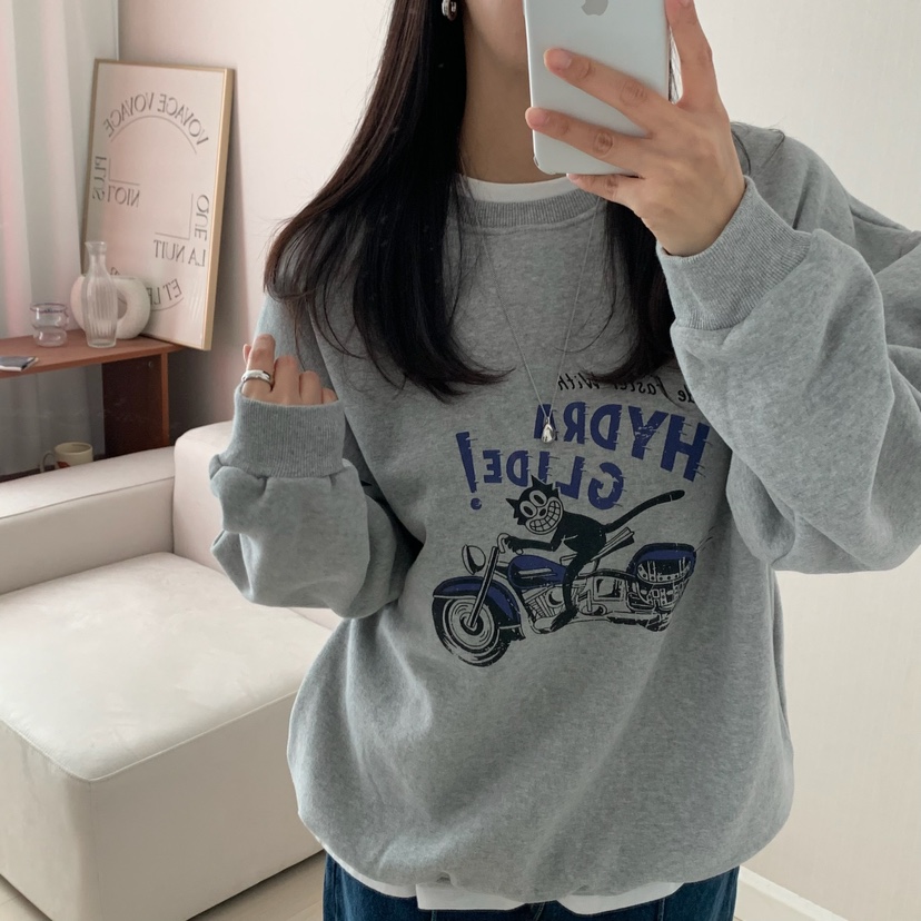 HELLO JINI韓國直郵㊣女士新品時尚職業25秋冬真品人氣衛衣HELLO JINI衛衣圖色2