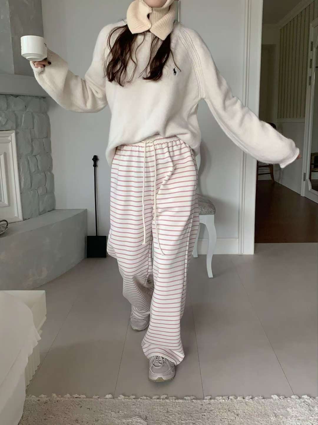 WOO SUNG韓國直郵㊣女裝新款推薦人氣真品職業時尚休閑褲抓絨WOO SUNG休閑褲