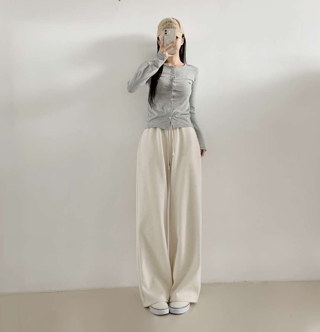 WOO SUNG韓國代購㊣女裝新品人氣休閑熱賣真品休閑褲闊腿褲WOO SUNG休閑褲圖色1