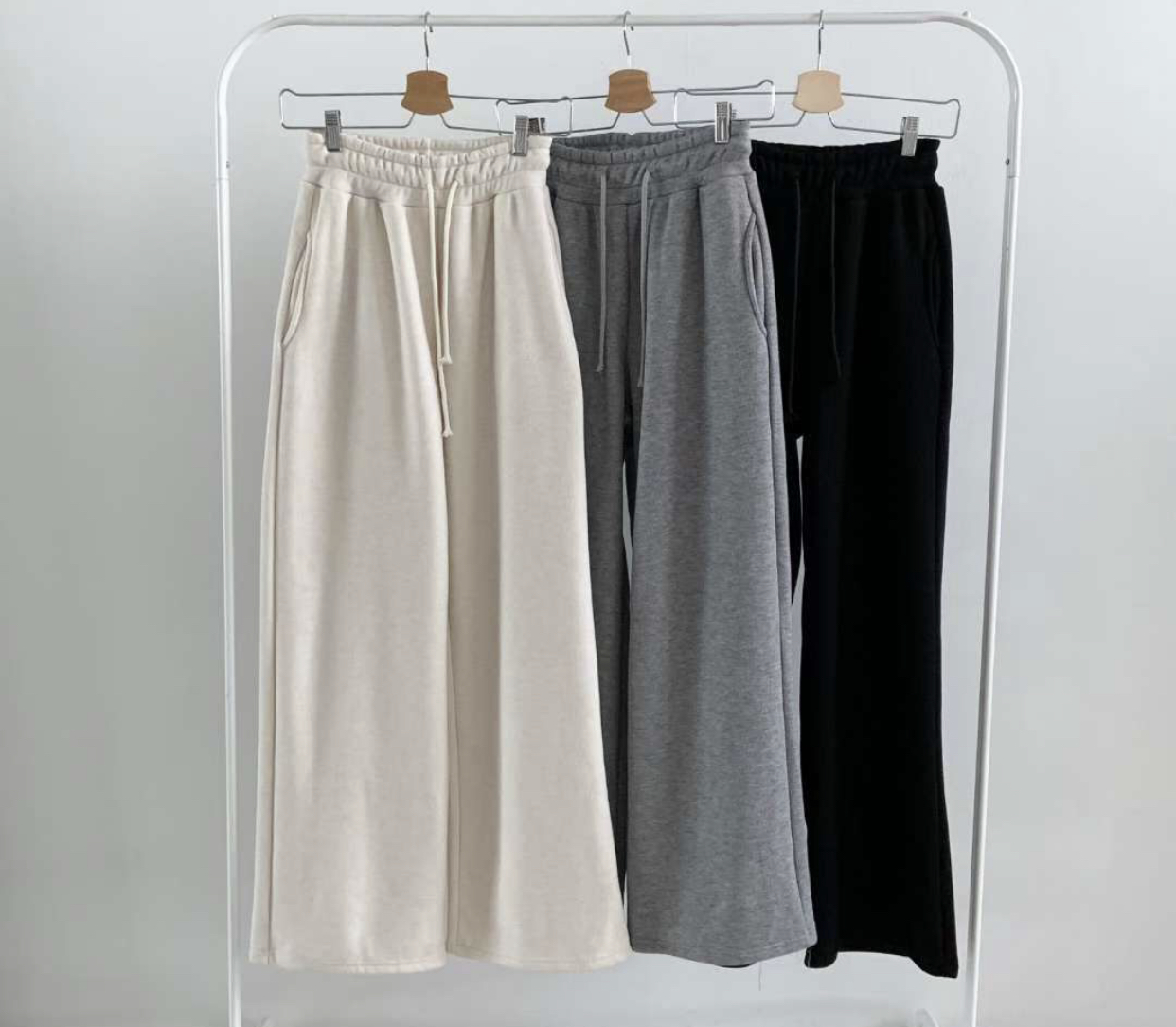 WOO SUNG韓國代購㊣女裝新品人氣休閑熱賣真品休閑褲闊腿褲WOO SUNG休閑褲圖色3左三色