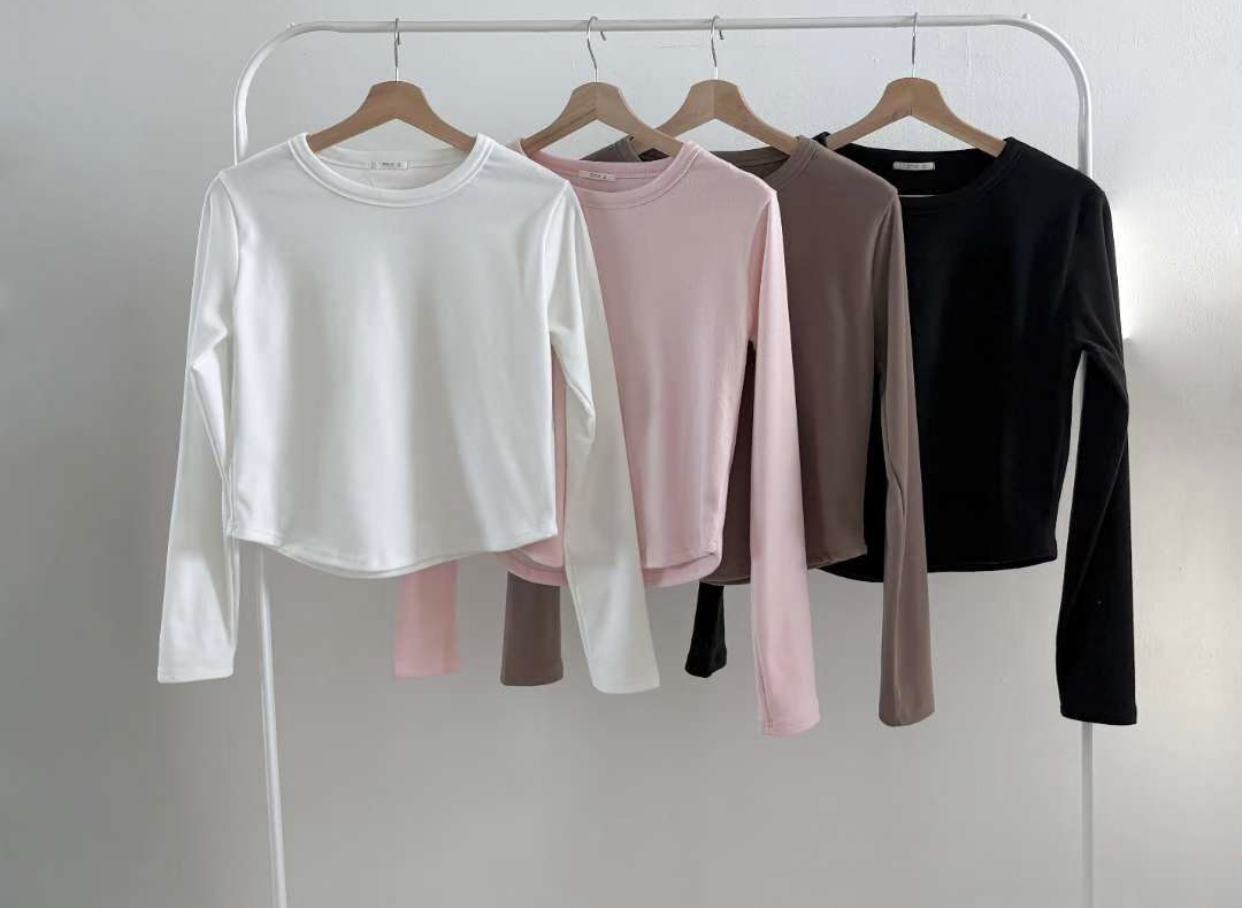 WOO SUNG東大門㊣代購女士新款真品推薦休閑職業熱賣長袖T恤WOO SUNG長袖T恤圖色4左四色