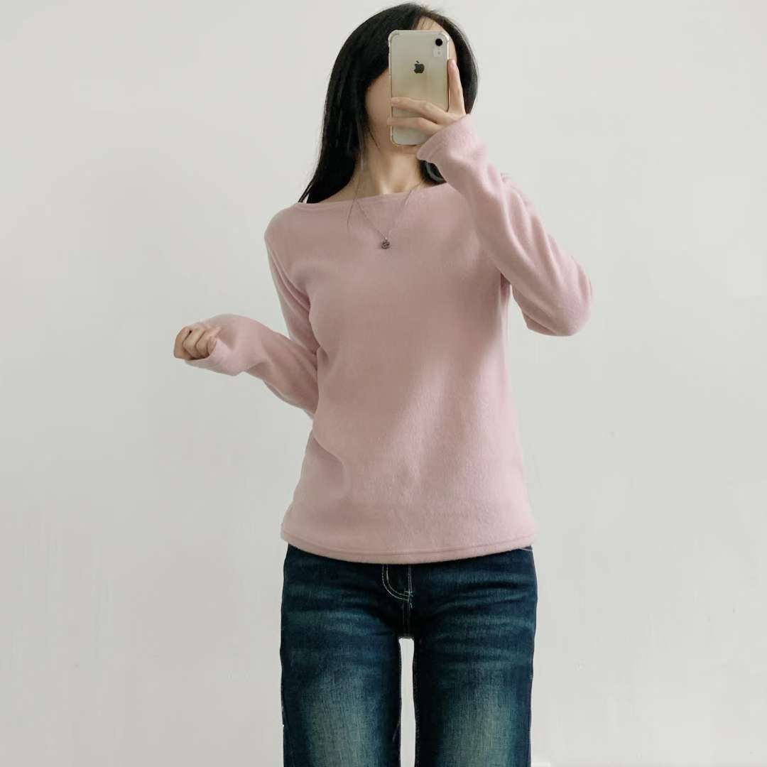 WOO SUNG東大門㊣代購女士新品推薦人氣時尚休閑長袖T恤船領WOO SUNG長袖T恤圖色2